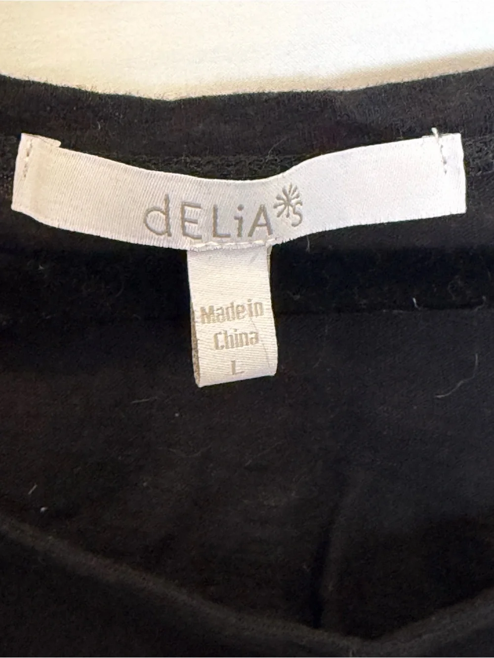 dELiA*s Black Lace Sleeve Long Sleeve Tee